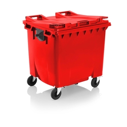 4-wheeled Waste Container Red 1100 Litre