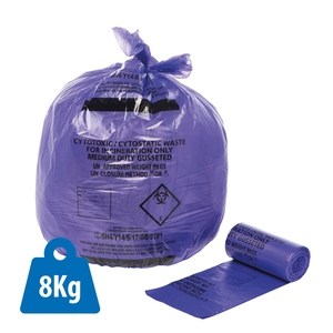 Cytotoxic Waste Sack Purple 8KG 28x39 Sack 8 KG (Case 350)