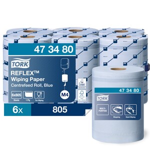 Tork Reflex Wiping Paper Centrefeed Roll Blue 270M