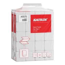 Katrin V-Fold Paper Towels Zig Zag  2-Ply Handy Pack 200 Sheet
