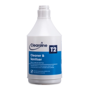 Cleanline Super T2 Cleaner & Sanitiser Trigger Bottle (Empty) 750ML