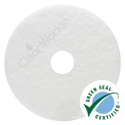 CleanWorks ProEco Premium Floor Pad White 19" (Case 5)