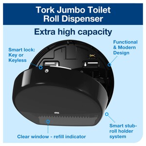 Tork Jumbo Toilet Paper Roll Dispenser Black