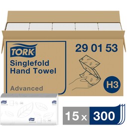 Tork Singlefold Paper Hand Towels White