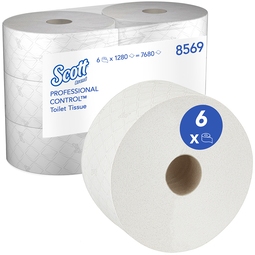 Scott Control 2Ply Centrefeed Toilet Tissue White 1280 Sheet (Case 6)