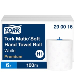Tork Matic Soft Paper Hand Towels White with Blue Leaf 100M