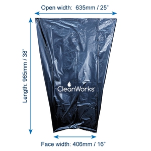 CleanWorks Heavy Duty Refuse Sacks Black 16x25x38”(Case 200)