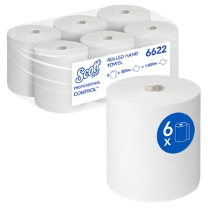 Scott Control Hand Towels White Roll 300M (Case 6)