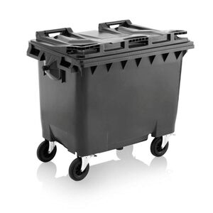 4-wheeled Waste Container Grey 660 Litre