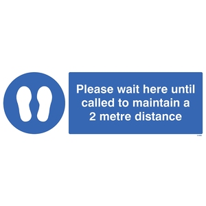 Please Wait Here 2M Distance Floor Sticker 600x200MM