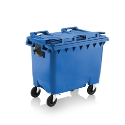 4-wheeled Waste Container Blue 660 Litre