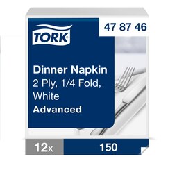 Tork Dinner Napkin 2Ply White 39CM