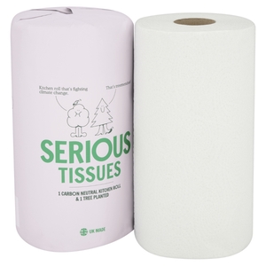 Serious Tissues 100% Recycled 2 Ply Embossed Kitchen Roll 100 Sheet (Pack 12)