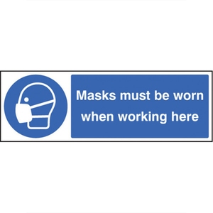 Masks Must Be Worn Self Adhesive Sign 200x200MM
