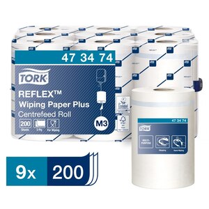 Tork Reflex Wiper Paper Plus 2Ply White Case 9