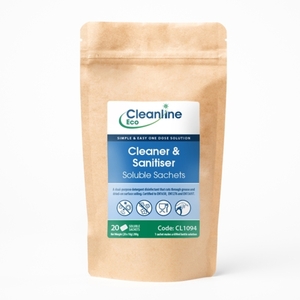 Cleanline Eco Cleaner & Sanitiser T2 Bottle Paper Sachet (Pack 20)
