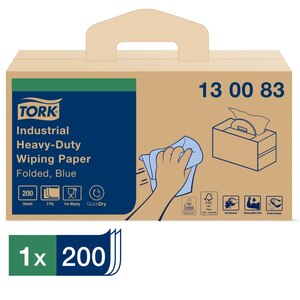 Tork Industrial Heavy Duty Wiping Paper Blue