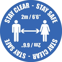 Floor Sticker Stay Clear Stay Safe Roundall 400MM