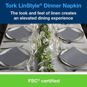 Tork LinStyle Dinner Napkin Grey
