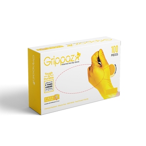 Grippaz Heavy Duty Nitrile Disposable Glove Yellow Large