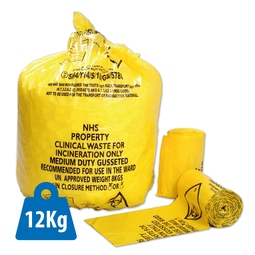 PTD NHS Clinical Waste Yellow 15x28x39 12KG (Case 200)