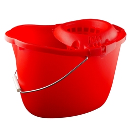 CleanWorks Plastic Mop Bucket Red 15 Litre