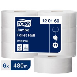 Tork Jumbo Toilet Paper Roll Nature 480M