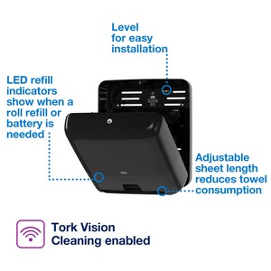 Tork Matic Hand Towel Roll Dispenser with Intuition Sensor Black