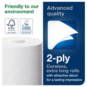 Tork Coreless Conventional Toilet Paper Roll White 46M