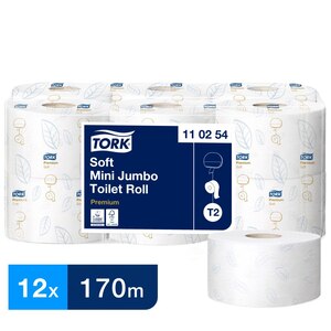 Tork Soft Mini Jumbo Toilet Paper Roll White 170M
