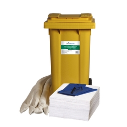 CleanWorks Oil & Fuel Absorbent Eco Spill Kit Wheeled Bin 120 Litre