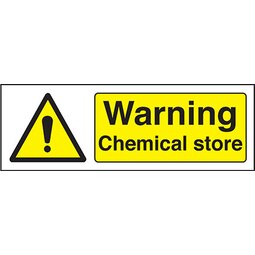 Warning Chemical Store Self Adhesive Sign