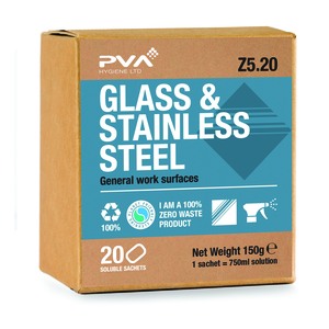 PVA Hygiene Glass & Stainless Steel Pack 20