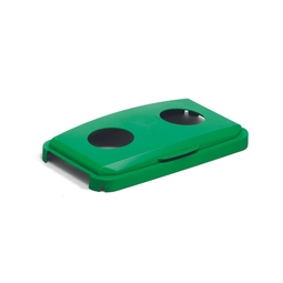 Durabin Rectangular Hinged Lid With 2 Holes Green 60 Litre