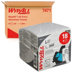 Wypall L40 Wiper Quarter Fold 33x32CM (Case 18)