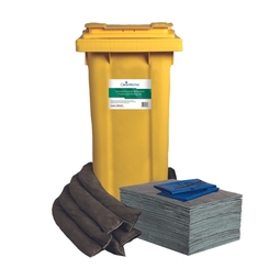 CleanWorks General-Purpose Absorbent Eco Spill Kit Wheeled Bin 120 Litre