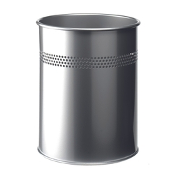 Durable Metal Waste Bin with Perforated 15 Litre Ring Silver