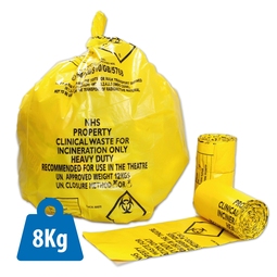 PTD NHS Clinical Waste Yellow 15x28x39 8KG (Case 350)