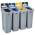 Rubbermaid Slim Jim Recycling Station Bundle 4 Stream Landfill Paper Plastic Glass 348 Litre