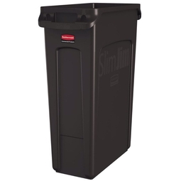Rubbermaid Slim Jim With Venting Channels Brown 87 Litre