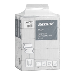 Katrin Plus Z-Fold Paper Towels Non-Stop Medium Wide 2-Ply Handy Pack 160 Sheet